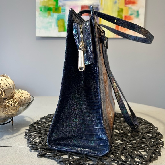 Brahmin Tia Bluestone Ombre Melbourne Leather Tote - Picture 10 of 15